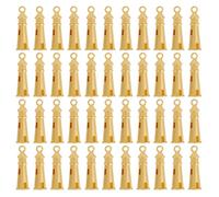 GOMAKERER 50 Pcs Tibetan Style Alloy Pendants, Lighthouse Shaped Charms Vintage Pendants Alloy Tower Pendants for Necklace Bracelet DIY Jewelry Making, Antique Golden(25x8mm)