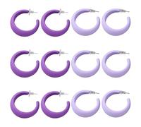 GOMAKERER 6 Pairs 2 Color Round Hoop Earrings, Candy Color Hoop Earrings Circle Earring Acrylic Lightweight Loops for Women Party Jewelry