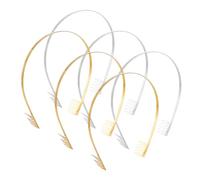 GOMAKERER 6 Pcs 2 Colors Metal Hairbands, Blank Hard Metal Hairbands Simple Thin Hair Band Wire Hair Hoops Hair Accessories with Small Comb for Women Brithday Gift Decoration