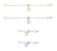 GOMAKERER 6 Pcs 3 Sizes Brass Necklace Extenders, Necklace Extender Chain with Spring O Ring Clasps and Peg Bails, Jewelry Extension Chain Jewelry Accessories for DIY Crafting Bracelet