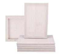 GOMAKERER 6 Pcs Clear Primed Linen Panels, Linen Stretch Canvas Rectangular Art Panels for Painting with Oils, Acrylics, Pastels and More
