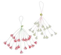 GOMAKERER 6 Pcs Cute Flower Phone Charms, 2 Colors Lily of The Valley Hanging Ornament Lanyard String Aesthetic Mobile Straps Handmade Floral Pendant Decor for Telephone Bag Keychain Car
