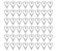 GOMAKERER 60 Pcs Tibetan Style Heart Charms, Antique Silver Alloy Heart Dangle Pendants Hollow Swirl Hearts Charms for Jewelry Making Necklace Bracelet Valentine Day Wedding
