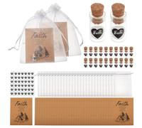 GOMAKERER 60 Sets Have a Little Faith Cards Kits, Includes 60 Pcs Mini Glass Jars and Organza Bags Christian Gifts Baptism Faith Gifts for Women