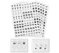 GOMAKERER 600 Pcs Light Switch Sticker Labels, 29 Designs Transparent Switch ID Stickers Black Switchboard Label Decals for Home Kitchen Bathroom Office School