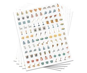 GOMAKERER 600 Pcs Planner Stickers, Household Chores Planner Sticker Everyday Essentials Planners Stickers for Home Use, Decorating, Planning, Scrapbooking, 0.6 x 0.6 Inch