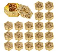 GOMAKERER 72 Pcs Gold Hexagon Candy Box, 2.7x2.4x1.2Inch Indian Return Gifts Candy Boxes Decorative Candy Containers for Wedding Christmas Birthday Party Decorating