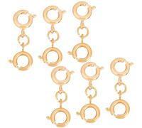 GOMAKERER 8 Pcs Real 18K Gold Plated Necklace Clasps, Golden Brass Double Spring O Ring Clasps Extension Necklace Bracelet Clasps Extender for Jewelry Making 0.89 inches Length