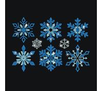 GOMAKERER 8 Pcs Snowflake Iron on Rhinestones Transfer, Winter Christmas Hotfix Decoration Appliques Crystal Heat Transfer Decals Clothing Repair Patches for T-Shirt Hat Jacket Holiday Party