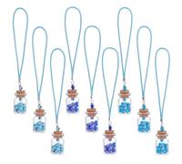 GOMAKERER 9 Pcs 3 Colors Evil Eye Beads Charms, Turkish Blue Evil Eye Lampwork Beads Glass Bottles Pendant Decorations with Ropes for Car Mirror Bag Hanging Ornaments