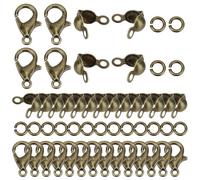 GOMAKERER About 1200 Pcs Jewelry Making Accessories Set, Include Antique Bronze Zinc Alloy Claw Clasp Brass Bead Tips Knot Covers 2.4mm Jump Ring for DIY Bracelet Necklace Jewelry Making