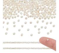 GOMAKERER About 131 Pcs Natural Pearl Beads 2.5mm, Mini Beige Color Freshwater Cultured Real Pearl Beads Potato Shape Freshwater Pearls for Necklace Jewelry Making (0.5mm Hole)