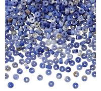 GOMAKERER About 334 Pcs Blue Sodalite Beads 4mm, Natural Disc Stone Beads Flat Round Beads Loose Spacer Bead Smooth Crystal Beads Strand for Necklace Bracelet Jewelry Making DIY