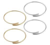 GOMAKERER Open Cuff Bangle Bracelet, Crystal Birthstone Bangles Thin Wire Open Bangles Alloy Chain Bracelets Jewelry Gifts for Women, about 6.5 cm inner diameter, no gemstone