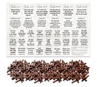 GOMAKERER Pocket Pray Quilt Squares Panel with 50pcs Wooden Crosses, DIY Pray Cloth Mini Scripture Pocket Quilt for Women Church Mother's Day Baptism Reward Gifts, 54x35cm