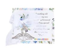 GOMAKERER Something Blue Bouquet Charm, Bride Bouquet Pendants Angel Wing Charm Bridal Shower Gift for Wedding Decor
