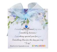 GOMAKERER Something Blue Gift for Bride to Be, Something Blue Angle Charm Blue Wedding Gift with A Gift Card from Mom Dad Sister Friends