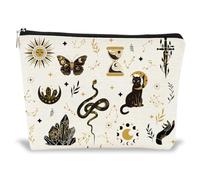GOMAKERER Zipper Makeup Bags, Divination Witchcraft Theme Portable Travel Cosmetic Bag Personalized Travel Toiletry Pouch Clutch Bags Accessory Organizer for Women Girls Gifts, 25x18x5cm, Mixed Color,