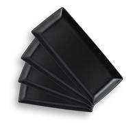 Gomakren Serving Platter Serving Dishes, 14 Inch Porcelain Serving Trays for Party, Large Serving Platters and Trays, Rectangular Sushi Plates for Entertaining Thanksgiving, Set of 4, Black