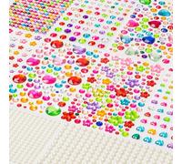 GOMANCHE Self-Adhesive Rhinestone Stickers, 1868 Pieces Acrylic Stick-on Gem Jewels for Crafts, Bling Gemstone Stickers Decorative Diamond for Makeup & DIY, Muti Colors, Shapes, Sizes