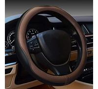 Gomass Car Steering Wheel Cover, Anti-Slip, Safety, Soft, Breathable, Heavy Duty, Thick, Full Surround, Sports Style (Black Brown)