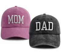 Gomcdlwn 2PCS Mom and Dad Matching Hats for Women Men, New Parents Gifts for Couples, Papa Mama Baseball Cap, Fathers Mothers Day Birthday Gifts for Daddy Mommy Black-pink