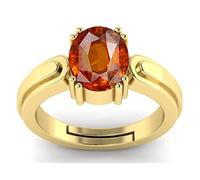 Gomed Ring 6.25 Ratti 5.30 Carat Certified A+ Quality Natural Hessonite Garnet Gomed Adjustable Gold Ring Loose Gemstone For Women'S And Men'S By Lab - Certified-B0BH5B1JGG