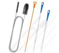 Gomeer 4 PCS Drain Unblocker Cleaner Tool Brushs,Double Ended Nylon Pipe Cleaner Brush,Hair Clog Remover,Sink Unblocker Drain Brush for Bathroom Shower Kitchen Plug Hole and Outside Clog Clearer
