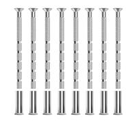 Gomeer 8 Piece M4 Door Handle Screws and Sleeves,m4 Screws Door Handle Bolts Through fixings Bolts and Sleeves for Door Handle Roses Knobs Door Lock and Escutcheons