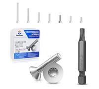 Gomeer Pack of 30 M5 x 20 mm countersunk head screws, hexagon socket made of A2 V2A stainless steel screws with Torx key, hexagon screwdriver head according to standard ISO 14581 / DIN 965, for