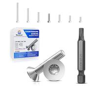 Gomeer Pack of 30 M5 x 25 mm countersunk head screws, hexagon socket made of A2 V2A stainless steel screws with Torx key, hexagon screwdriver head according to standard ISO 14581 / DIN 965, for