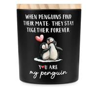 GoMelley Anniversary Romantic Gifts for Him Her, You are My Penguin Candle Lavender Scent, Wedding Engagement Valentines Day Birthday Gifts for Wife, Husband, Boyfriend, Girlfriend, Lover, 10oz