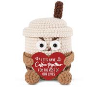 GoMelley Birthday Gifts for Him Her, Handmade Crochet Coffee Mug