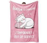 GoMelley Cute Auntie Gifts from Nephew Niece, Soft Pink Flannel Blanket, Aunties Birthdays Gifts, Best Auntie gift, Auntie Presents for Christmas, Thanksgiving, Mother’s Day, 60” × 50”
