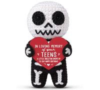GoMelley Funny 20th Birthday Gift for Her Him - Handmade Crochet Skeleton