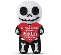 GoMelley Funny 30th Birthday Gifts for Women Men, Handmade Crochet Skeleton | Goodbye Twenties, 1996 30th Birthday Decorations, 30 Year-Old Bday Gifts for Friend, Wife, Husband, Sister, Coworker