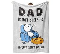 GoMelley Funny Dad Gifts, Dad Is Not Sleeping Blanket, Dads Birthday Gifts From Daughter Son, Super Soft Throws Blanket for Couch And Napping, Father to be, Step Dads, Daddy Gift, 60" × 50”