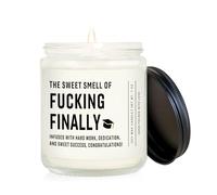 GoMelley Funny Graduation Gifts for Her Him, Congratulations Grad Candle Lavender Scented - 7 oz, 2025 Graduation Presents for College, High School, Master’s Degree, Phd Grads