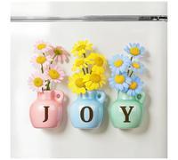 GoMelley Gifts for Women, Spring Decoration, Positive Mini Ceramic Vase Fridge Magnet, Birthday, House Warming, New Beginning, Get well, Thinking of You Gifts, Cute Décor for Home Locker Office