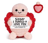 GoMelley Sister Birthday Gifts, Love You Crochet Turtle Gifts for Sister | Sister Gift from Sister Brother, Birthday, Christmas, Moving Away or Long-Distance Gift for Big Sister, Little Sister or Twin