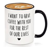 GoMelley Wedding Anniversary Mug Gifts for Her Him, Valentines Gifts for Her Him Decorations, Romantic Gifts for Wife Huaband Girlfriend Boyfriend Birthday, Couple Gifts, Have Coffee Together, 325ML