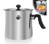 GOMETY 1.5L Milchtopf mit Deckel, Kochtopf mit Pfeife Milchtopf Doppelwandig mit Bakelitgriff, Simmertopf Puddingtopf Wasserbad Schmelztopf aus Edelstahl für Gas Elektro