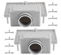 GOMETY 2 Piece Shower Drain Siphon with Odour Stop, Hair Strainer Set, Smooth Plastic, Silver