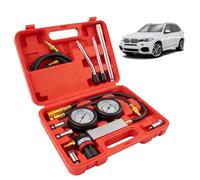 GOMETY Compression Tester Set, Compression Tester Engine Compression Test Measuring Compression Meter Leak Tester with Extension Rod Double Pressure Test 0-100PSI 0-7Bar TU-21 Cylinder