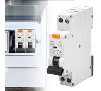 GOMETY FI Circuit Breaker B16, 30mA FI Switch RCD Protected Circuit Breaker 6kA 1P+N Type A Residual Current Device with RCBO Rated Current 16A 230V FI/LS Switch, DIN Rail Mounting - Curve B