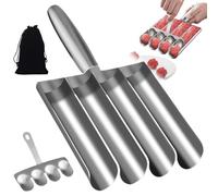 GOMETY Meatball Maker with Cutting Spade, Kitchen Meatball Maker, Stainless Steel, Manual 4 Tubes, Meatball Maker, DIY Cooking Tools for Quick Cooping Meatballs, Fish Balls