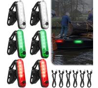 GOMETY Pack of 6 LED Navigation Lights for Boats, USB Charging Kayak Lights with 3 Types of Flashing Modes, Boat Tail Lights, Boat, Bow Lights, LED Boat Lights, Signal Light for Marine Boat Yacht