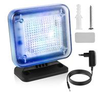 GOMETY TV Simulator with 12 LEDs and 3 Selectable Programmes, Dummy TV Simulator Energy Efficient TV Atrappe with Timer, Complete with Power Adapter, for Use as Burglary Protection