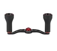 GOMEXUS Power Handle Compatible for Shimano Tranx Daiwa Zillion Abu Garcia 13 Fishing Baitcasting Reel Replacement Handle with TPE Knob, Bass Fishing (Black Red, 8x5mm Hole/100mm Length)