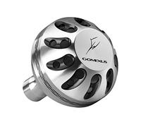 GOMEXUS Power Knob Compatible for Shimano Daiwa Spinning Reel Fishing Reel Handle Knob (Silver Black, 38 mm)